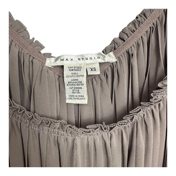 Max Studio Box Pleated Dress Off The Shoulder Gray Size xtra Small Elastic Waist - Picture 4 of 5